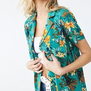 FOREVER 21 | Tropical Floral Print Shirt Dress
